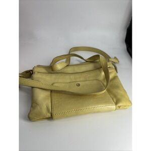 Sabina Leather Crossbody  Buttery Soft Bag Creamy Yellow Color